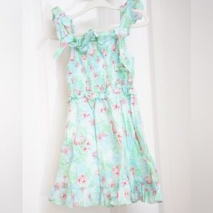 Janie and Jack Mint and Pink Floral Dress